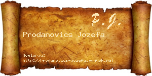 Prodanovics Jozefa névjegykártya